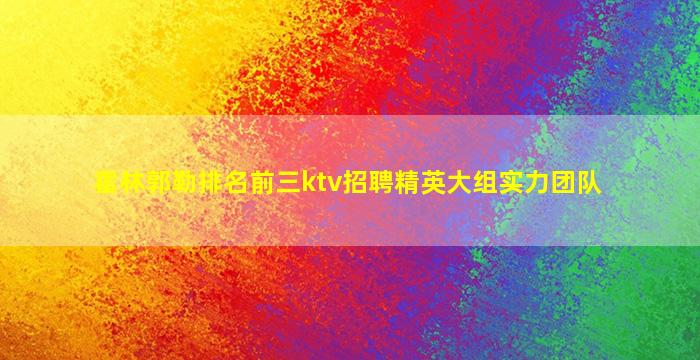霍林郭勒排名前三ktv招聘精英大组实力团队
